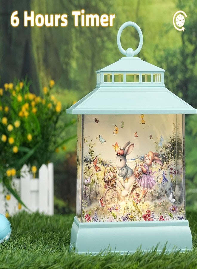 فانوس كرة الثلج لعيد الفصح، زينة عيد الفصح للمنزل، بيضة أرنب عيد الفصح المضيئة مع مؤقت، زينة ربيعية لامعة، هدية لتزيين طاولة العيد - Image 3